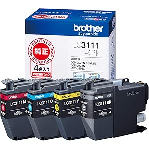 【brother純正】インクカートリッジ4色パック LC3111-4PK 対応型番:DCP-J982N、DCP-J978…