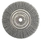 Weiler 2335 Vortec Pro Medium Face Bench Grinder Wheel, 7", 0.14" Crimped Steel Wire Fill, 5/8" Arbo