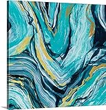 キャロル・ロビンソンプレミアムシックラップキャンバス壁アート印刷題名Teal AgateゴールドアクセントI 16" x 16" 2491955_24_16x16_none