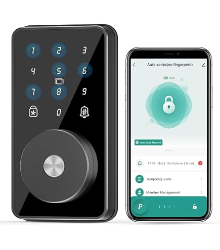 Lockzo Smart Lock With Palm Vein Biometrics – WiFi Keyless Entry, Keypad Deadbolt, Auto-Lock, Voice Control, Works With Alexa & Google