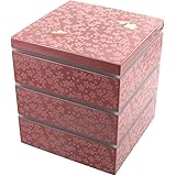 テーブルウェアイースト 重箱 スクエア3段重 14cm 桜柄 ピンク 和モダンオードブル