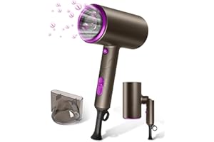 【2024革新型・60秒速乾】ドライヤー 速乾 大風量 折り畳み式 高濃度マイナスイオン ヘアサロン 3段階風量 軽量 静音 ヘアドライヤー 57℃恒温 過熱保護 速乾ノズル コンパクト 家庭用/出張用/旅行用 父の日プレゼント (Brown)