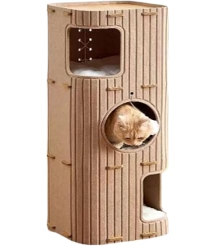 Amazon | 【RAKU】キャットハウス つめとぎ 猫タワー 大型猫 お昼寝台