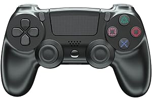 Wireless Gamepad Controller compatible with PS4 Console/Pro/Slim and PC, 6 Axis Motion Sensor, Dual Vibration Motor, Audio Jack, 12 Buttons, Battery Powered