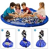 ２イン１ おもちゃ収納バッグ Hometown レゴ 収納 ストレージバッグ 直径150cm 子どもプレイマット ブロック片付け ドローストリングバッグ お片付け簡単 片付けマット 防水 特大マット 