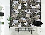 HaokHome 151053 DIY 石の壁紙レンガの壁紙Stone Brickグレー壁用トイレ屋内居間 ベッドルーム装飾 53cm×10m(並行輸入品)