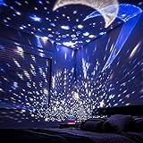夜ライトランプ、alectide寝室ランプ、Romantic Cosmos Star Moon Skyプロジェクタ360度rotation-4 LED電球3モデルライトカラー変更with USBケーブ