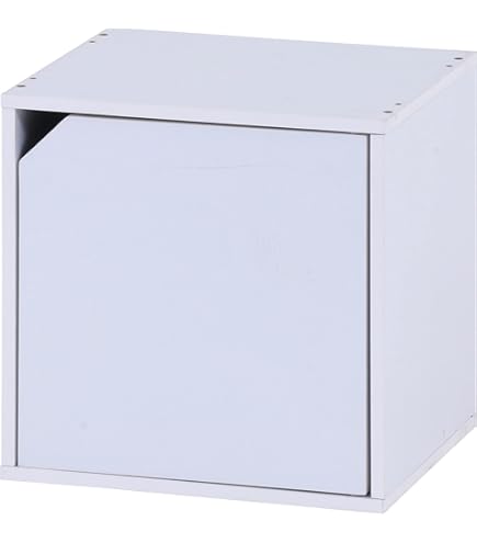 Amazon｜キューブボックス ガラス扉付き ホワイト 約幅34.5×奥行29.5