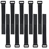【KRGNPLE】合計:10pcs、(黒2*40cm) ナイロン マジックテープ バックル ストラップ ストラップ バンドルバンド バックルバンド 万能フック収納バンド
