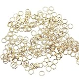 KUKU工房 丸カン 線径0.5mm 500個セット (外径4mm, ライトゴールド)