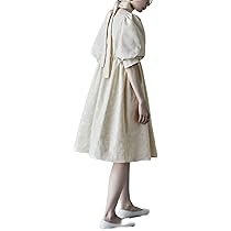 Amazon.co.jp: [etoll] ジャガードパフスリーブドレス ワンピ