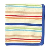Hudson Baby Striped Knit Blanket, Blue by Hudson Baby