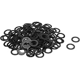 uxcell ワッシャー M10 120個 ナイロンワッシャー 平ワッシャー 10x16x1mm 絶縁 シャワーホース 蛇口パイプ 黒 | ガラス製シャワードアハンドル 園芸メンテナンス用