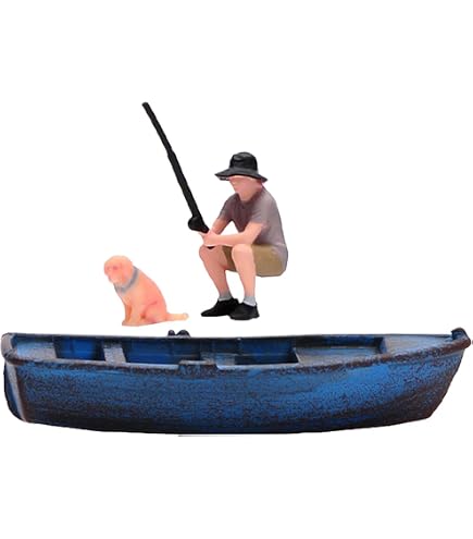 Amazon.co.jp: KLKCMS 2ピース/個 1:64スケール男性釣り人