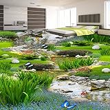 lhdlily 3d最新Garden GrassフローリングPaintingバスルームDancing Studio Walkway PVC床壁紙壁画 LHDLily-561616981-12960