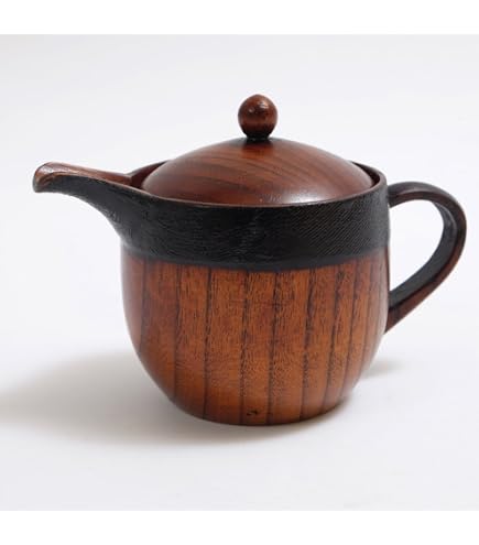 Amazon.co.jp: Pot, Teapot, Wooden (Natural Wood), Lacquer, Paint