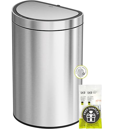 EKO EK6226P-50L-BL Automatic Open and Close Trash Can, Hanna
