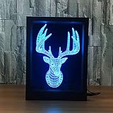 dobeshop 3d Illusionフォトフレームリモートコントロールマルチ色USBナイトライトデスクランプユニークなノベルティギフト誕生日ホーム部屋装飾子供おもちゃ db3dlfp004