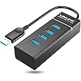 Wavlink 4ポート ハブ 高速 5Gbps USB3.0 HUB バスパワー VL812チップ搭載 ケーブル 付き (ブラック)
