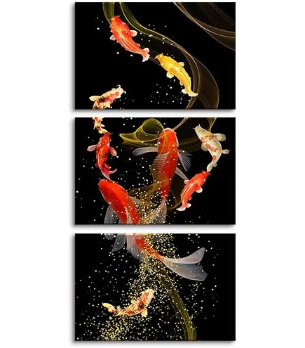 Amazon.co.jp: ゴールデン鯉魚風水鯉アート写真キャンバス絵画リビング