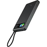 MATECH モバイルバッテリー 半固体電池 薄型 軽量 タイプC 35W (薄さ12.9mm, 10000mAh) 急速充電 ケーブル内蔵 iPhone 17 Pixel10 Galaxy S26 iPad MacBook Windows ノートP