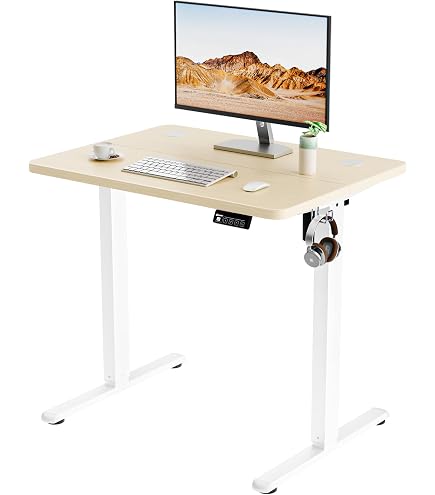YIHAYO 電動昇降式デスク ホワイト 高さ70-115cm Amazon | YIHAYO 昇降