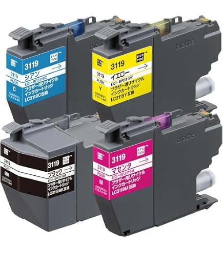 Amazon.co.jp: ブラザー Brother LC3119-4PK LC3117-4pk 大容量 4色