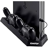 KINGTOP PS4用 放熱ファン付きスタンド コントローラー充電可能USBポート 3つ付き プレイステーション4全シリーズ対応可能