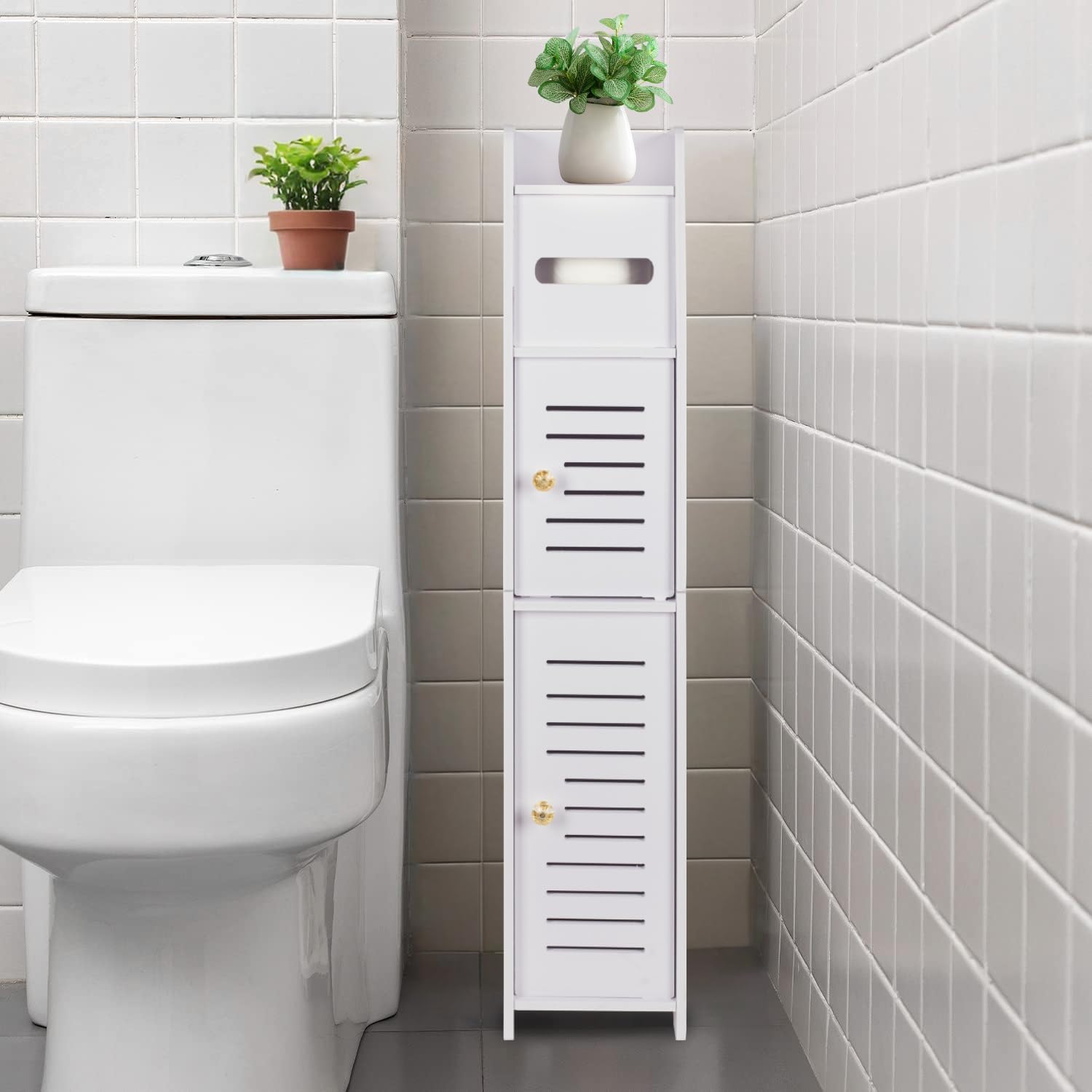 LONGSHINING トイレ収納 スリム 棚 トイレラック 幅15*奥行15*高さ80cm 隙間収納ラック 玄関収納ラック Aタイプ | サニタリー収納 すき間 トイレットペーパー収納 組み立て簡単 省スペース トイレ/玄関/洗面所/寝室/書斎/リビングルーム