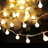 COOLBOTANG 可愛くて小さなボールLEDイルミネーションライト 4m 40球根 ストリングライト 電池式　飾り ワイヤーライト 防水 キャンプ用 パーティー電飾 (ウォームホワイト)