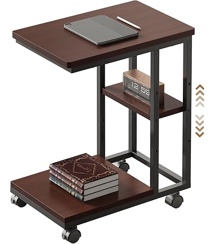 Amazon｜ZXD 木製サイドテーブル キャスター付き ソファーテーブル コ