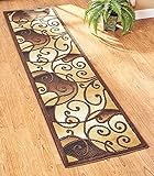 Extra Long 23 x 90 Decorative Tan Scroll Runner Rug Mat Hallway Entry Decor #G434G14 1T4G3484TYG4567