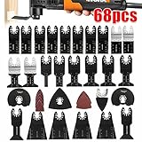 elfishjp ブレード カットソー・マルチツール用 68点セット 替刃 互換 スクレーパー 先端工具 メタル プラスチック・木材適用 日立 マキタ ボッシュ BOSCH適応 高炭素鋼鋸刃