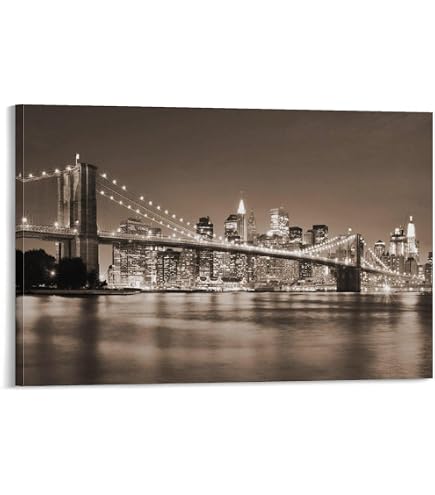 Amazon.co.jp: ブルックリン橋 夜景 風景 アート月 夜 ニューヨーク