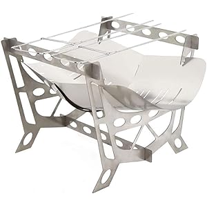 焚き火台 バーベキューコンロ コンパクト 焚火台 A4サイズ 折りたたみ式 超軽量 携帯便利 ステンレス製 (4)