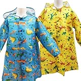 Marble Line マーブルライン ランドセル対応 マチ付 レインコート＆収納バッグ 恐竜柄-イエローMサイズ/身長約105-115cm