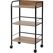 引取時4500円　キャスター付きダークブラウン3段ラック perfect-space_gc-p76-02