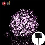 RPGT ソーラー LEDイルミネーションライト 13m 100LED 桜の花 ソーラーライトストリング USB充電式 防水 8ライトモード ソーラー充電式 さくらタイプ クリスマスガーデン装飾ライト