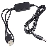 KAUMO USB → DC12V 昇圧 12W対応 (DCプラグ φ5.5/2.1 センタープラス) 変換ケーブル 1m