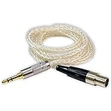 mini XLR ヘッドホンケーブル 1.2m 8芯 K712pro K702 Q701 K240mk2 K271mk2 他 3極ミニXLRプラグの機器で使用可能 シルバー
