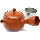 【 洗いやすい茶こし付 】味がまろやかになる 常滑焼 急須 300ml / 液だれしにくい 深蒸し可 日本製 雫急須・朱 きつさこ