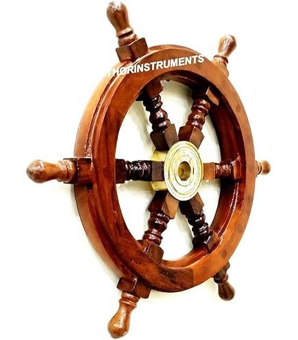 ビンテージ　シップハンドル　舵輪　特大直径100cm  船舶　ハンドル　海岸風　マリンインテリア 　ステアリングホイール Amazon.co.jp: Nagina International 船 ホイール ステアリング 航海