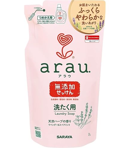 Amazon | arau．アラウ 洗たく用せっけん ゼラニウム詰替用 1L 無添加