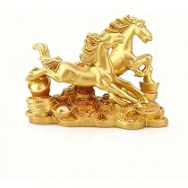 Amazon.co.jp: 馬の置物 守り神 昇運金馬 玄関 縁起物 馬干支 午馬置物