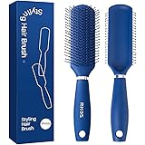 RHOS ヘアブラシ メンズ くし スタイリング ヘアケアブラシ 乾湿両用 ス抜け髪予防 絡まない 美髪 静電気防止ヘアブラシ (青い)