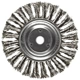 Weiler Dualife Standard Wire Wheel Brush, Round Hole, Stainless Steel 302, Partial Twist Knotted, 6 