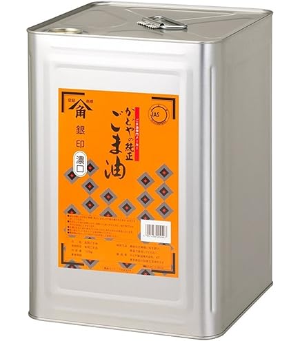 Amazon | かどや 銀印純正ごま油100％ 胡麻油 濃口 16.5kg／1斗缶