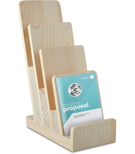 DOSTATNI 3-Tier Pine Wood Literature Holder Pamphlet