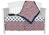 Red White and Blue Zig Zag 4 Piece Crib Bedding Set by Bacati
