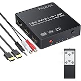 PROZOR HDMIセレクター 音声分離機能 4K HDMI1.4 2160p@30Hz HDMIケープル usbケーブル付き リモコン付き
